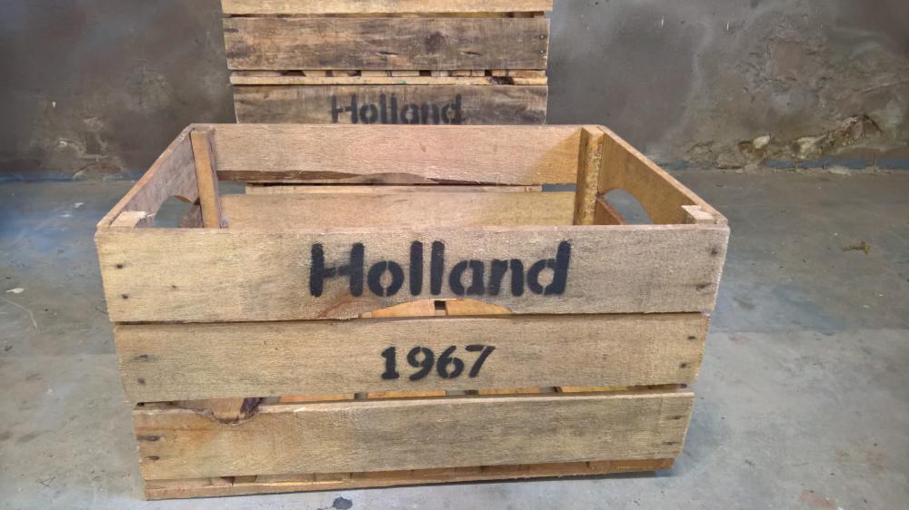 chaos Blauw Gelovige Stoere houten kist M: Holland 1967 | Als Nieuw